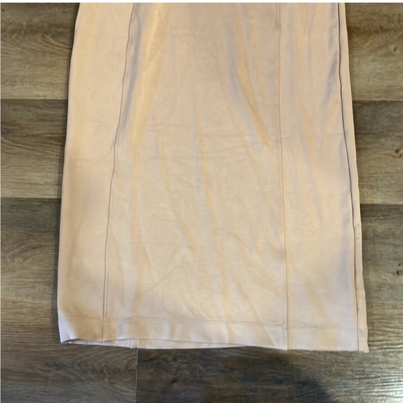 Varley Taunton Mock Neck Midi Dress Beige Sz S Cap Sleeve - Picture 4 of 7